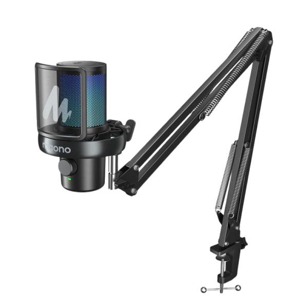 MICROFONO RGB MAONO DM40 PRO S INALAMBRICO CON RECEPTOR USB-C Y USB-A CON BRAZO DE EXTENSION