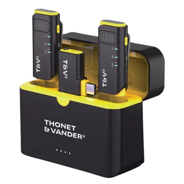 micrófono THONET & VANDER VX390 INalámbrico USB-C LAVALIER CON CUNA DE CARGA DOBLE HK096-03683