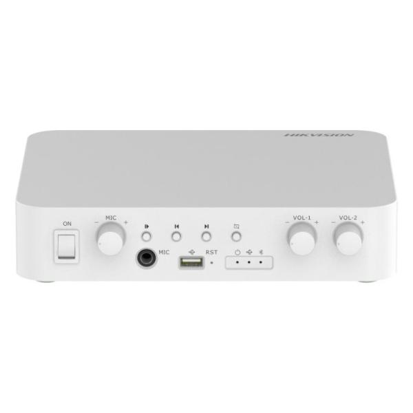 AMPLIFICADOR DE AUDIO DE RED HIKVISION DS-QAE1A80G1-VB(B) 80W BLUETOOTH USB RCA MIC 6.35MM ETHERNET 2 ZONAS 347000040