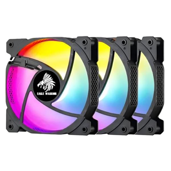 ABANICOS ARGB EAGLE WARRIOR FCF2L3W5007C 3X120MM W/6 PIN CONTROL BOX