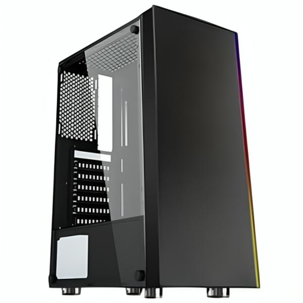 CASE GAMING RGB  EAGLE WARRIOR CG11Q3RA001C MID TOWER VENTILADOR 1 DE 120MM CON VIDRIO LATERAL Y TIRA RGB