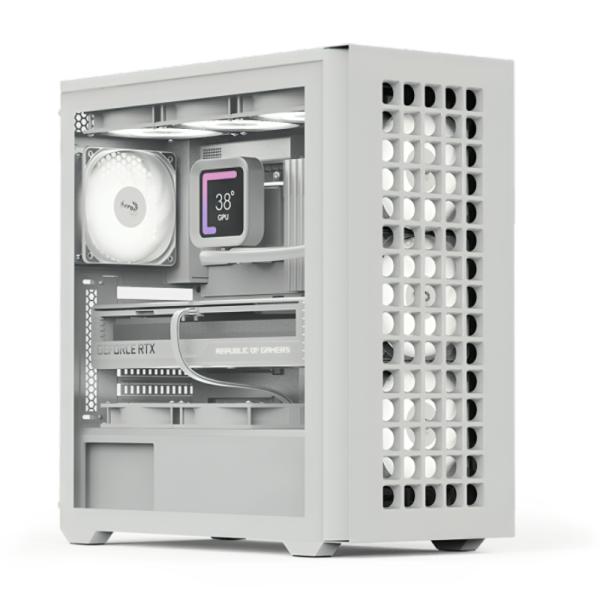 CASE GAMING RGB AEROCOOL D502A MINI TOWER VENTILADORES 4 DE 120MM CON VIDRIO LATERAL Y FRONTAL D502A-G-WT-V1