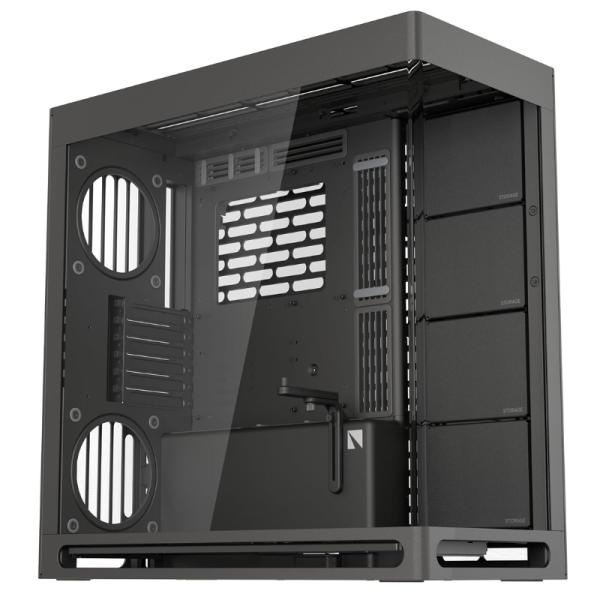 CASE GAMING  HAVN HS 420 MID TOWER SIN ventilación INCLUIDA CON VIDRIO panorámico FRONTAL Y LATERAL HVN-CA-HS420-06