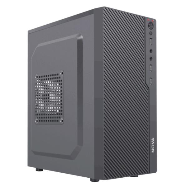 CASE NOVA CM04KTRA002C MINI TOWER SIN ventilación INCLUIDA  CON PANEL LATERAL Y CON FUENTE DE PODER PE600RNF013C