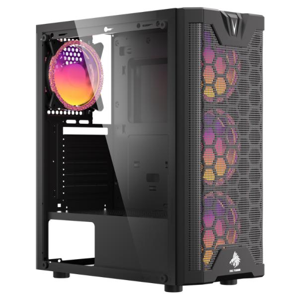 CASE RGB EAGLE WARRIOR CG12AARA002C MID TOWER VENTILADORES 3 DE 120MM CON VIDRIO LATERAL Y acrílico FRONTAL