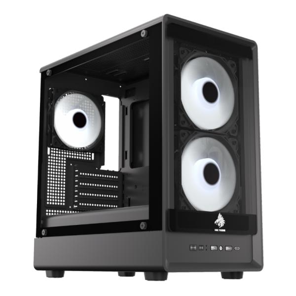 CASE EAGLE WARRIOR CG02AMRA001C MINI TOWER VENTILADORES 2 DE 120MM CON VIDRIO LATERAL