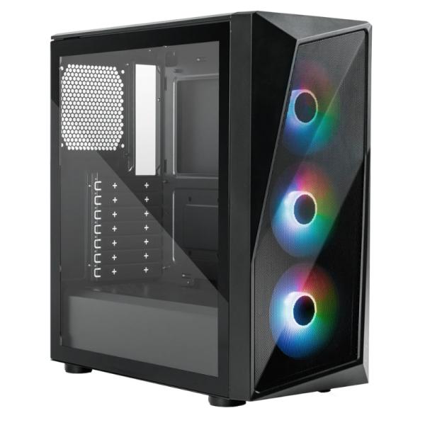 CASE RGB COOLER MASTER CMP520 MID TOWER VENTILADORES 3 DE 120MM CON FUENTE DE PODER MWE BRONZE 650 V3 SPECTRUM V3 CP520-KGNN65-SA0