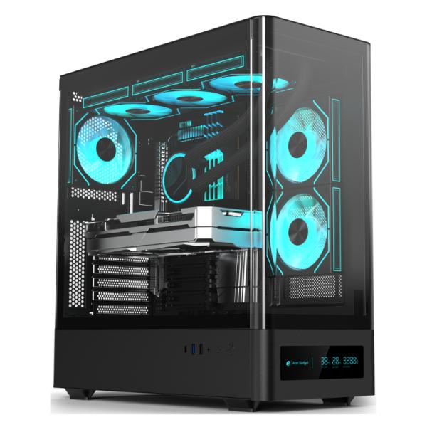 CASE EAGLE WARRIOR CG01YKRA001C MID TOWER SIN VENTILACION INCLUIDA CON VIDRIO TEMPLADO SIN FUENTE CON PANTALLA DE 7.2 PULG