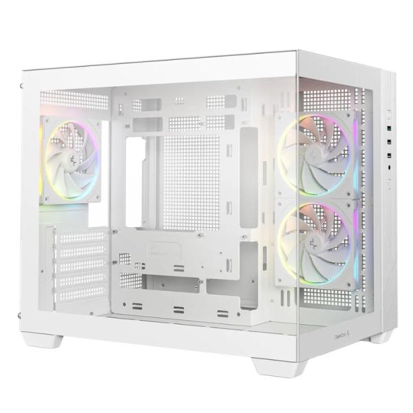 CASE DEEPCOOL CG330 3F WH MID TOWER VENTILADORES 3 DE 120MM CON PANEL FRONTAL Y LATERAL R-CG330-WHNGM3-G