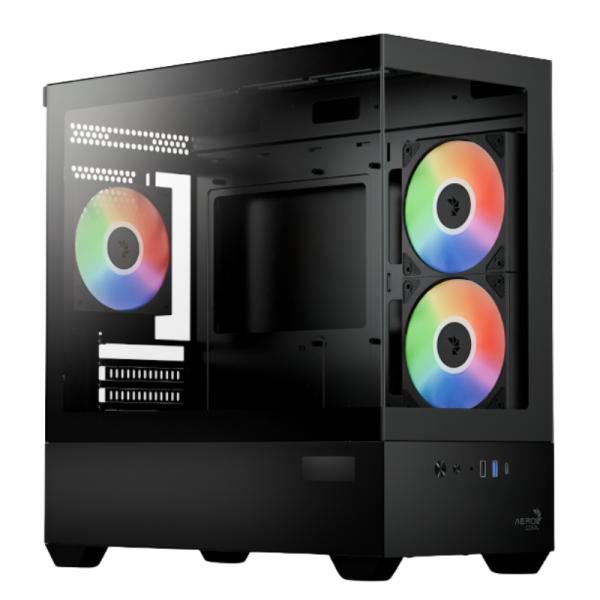 CASE GAMING RGB AEROCOOL P300D DIGI-G-BK-V1 DIGI MINI TOWER VENTILADORES 3 DE 120MM CON PANEL FRONTAL Y LATERAL ACCS-PN05033.11