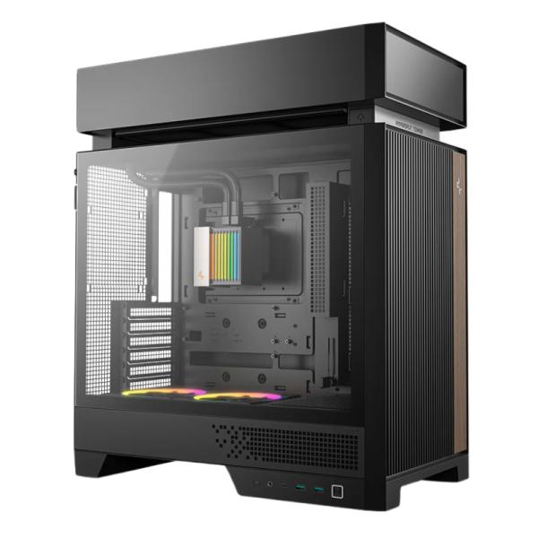 CASE RGB DEEPCOOL CL6600 MID TOWER VENTILADORES DE 2 DE 120MM CON MALLA FRONTAL Y ENFRIAMIENTO LÍQUIDO PREINSTALADO R-CL6600-BKNNA0-G-1