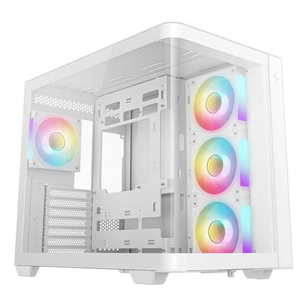 CASE DEEPCOOL CG530U 4F WH MID TOWER VENTILADORES 4 DE 120MM CON PANEL LATERAL Y FRONTAL R-CG530U-WHAGA4-G
