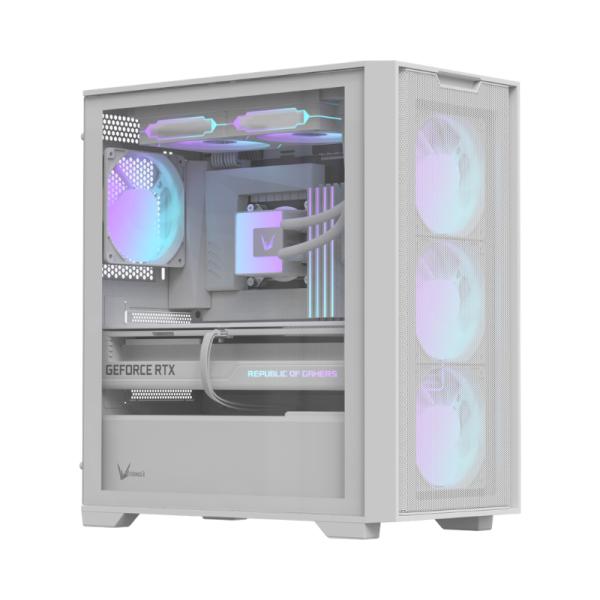 CASE RGB FORMULA V LINE AIR MESH GX600 PLUS MID TOWER 4X120MM ARGB VIDRIO TEMPLADO Y MALLA FRONTAL SIN FUENTE DE PODER 4711401668923