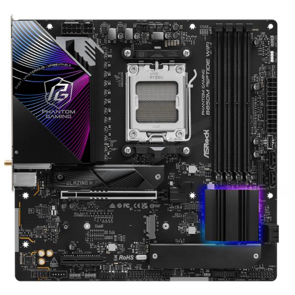 TARJETA MADRE ASROCK B850M RIPTIDE WIFI AM5 MICRO-ATX DDR5