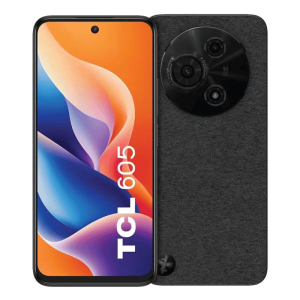 CELULAR TCL 605 4+8+128GB DUAL SIM  INCLUYE CARGADOR + FUNDA + AUDÍFONOS alámbricoS TCL-T517J-2S-BK