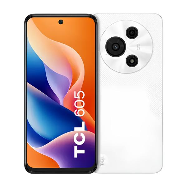 CELULAR TCL 605 4+8+128GB DUAL SIM INCLUYE CARGADOR + FUNDA + AUDÍFONOS alámbricoS TCL-T517J-2S-WH