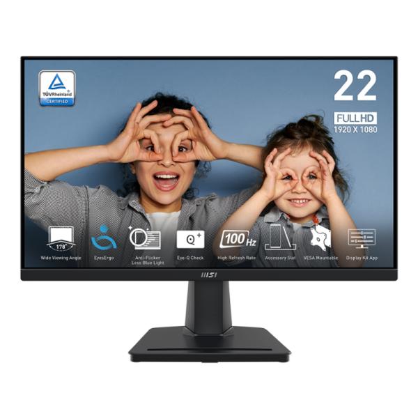 MONITOR MSI PRO MP225V 21.45 PULG PLANO 1920 X 1080 100 HZ ANTI-GLARE HDMI 9S6-3PE0CM-003