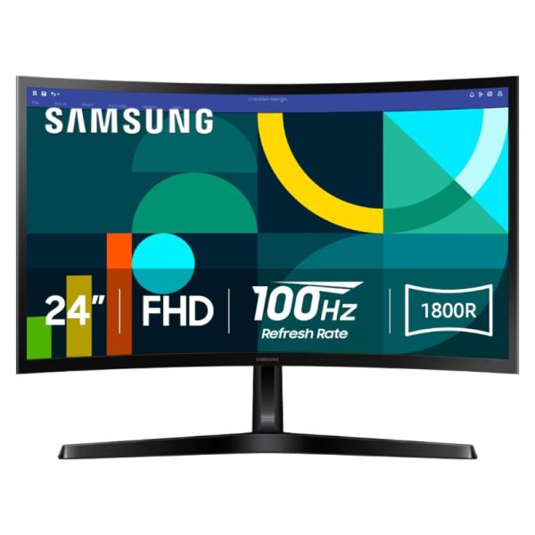 MONITOR SAMSUNG ESSENTIAL S3 24 PULG CURVO 1920 X 1080 100HZ FHD HDMI Y D-SUB LS24D366GANXZA
