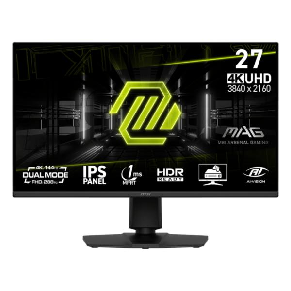 MONITOR GAMING MSI MAG 275UPD E14 27 PULG  PLANO 3840 X 2160 4K UHD  48~144HZ  ADAPTIVE-SYNC DP Y HDMI  9S6-3CE89M-018