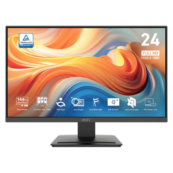 MONITOR GAMING MSI PRO MP243L E14 23.8" PLANO 1920 X 1080 144HZ ANTI-GLARE HDMI Y D-SUB 9S6-3PE1CH-005 NEGRO
