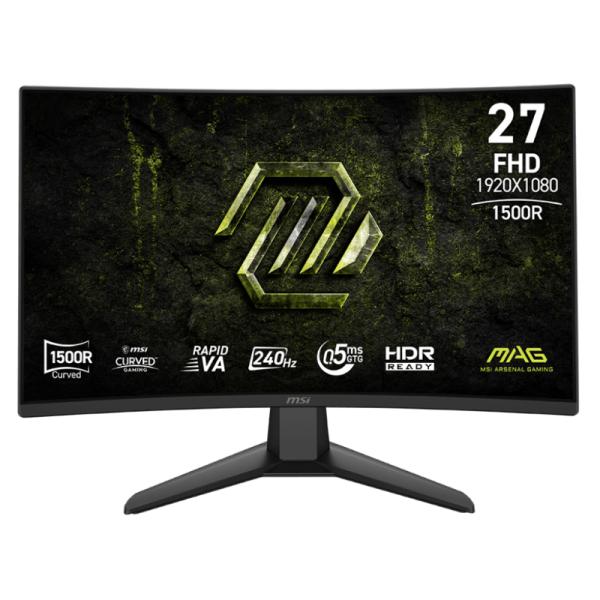 MONITOR GAMING MSI MAG 274CF X24 27 PULG CURVA 1500R 1920X1080 240HZ VA rápido FREESYNC DISPLAYPORT / HDMI 9S6-3CF51T-004