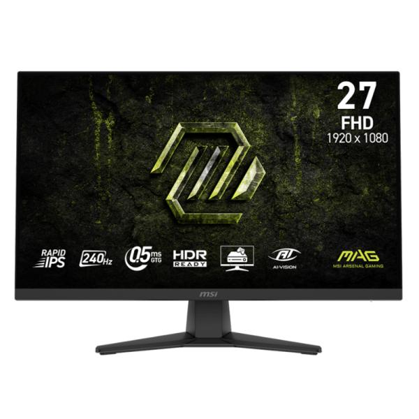 MONITOR GAMING MSI MAG 272F X24 27 PULG PLANO 1920X1080 FHD 240 HZ RAPID IPS FREESYNC HDMI DISPLAYPORT HDR 9S6-3CE51T-014