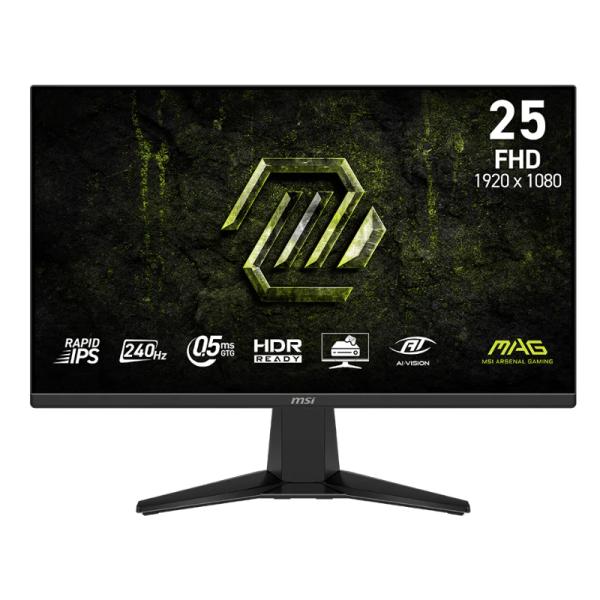 MONITOR GAMING MSI 25 PULG MAG 255F X24 PLANA 1920X1080 FULL HD 240 HZ RAPID IPS AMD FREESYNC PREMIUM HDMI / DISPLAYPORT 9S6-3BC91M-001