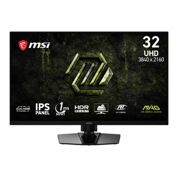 MONITOR GAMING MSI MAG 321UPD E14 31.5 PULG PLANA 4K/UHD 144HZ/288HZ IPS AMD FREESYNC PREMIUM DISPLAYPORT/HDMI/audífonos HDR READY/PIP/PBP/MODO CONSOLA 9S6-3DE49M-001