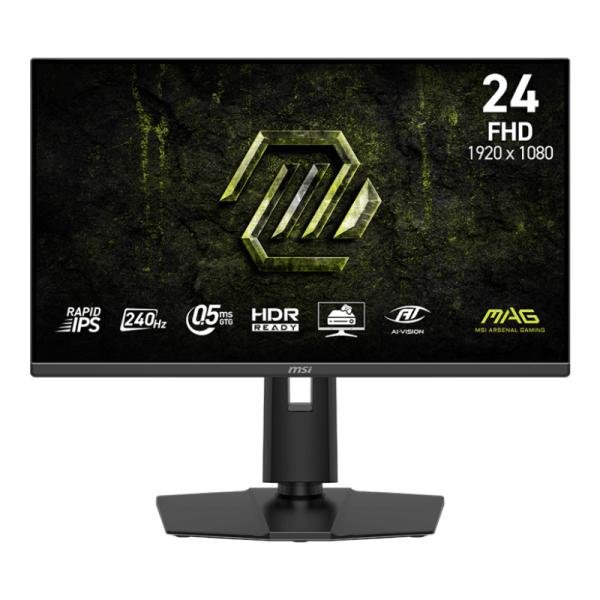 MONITOR GAMING MSI MAG 245PF X24 24 PULG PLANA FULL HD 240HZ RAPID IPS AMD FREESYNC PREMIUM HDMI/DISPLAYPORT/audífonos HDR READY/MODO