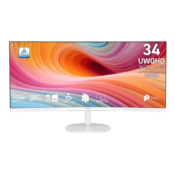 MONITOR MSI PRO MP341CQW E12 34 PULG CURVO 1500R 3440X1440 UWQHD 120 HZ PANEL VA AMD FREESYNC HDMI DP 9S6-3PB2CT-098