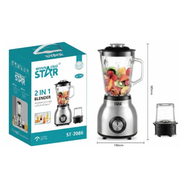 LICUADORA WINNING STAR ST-2086 2 EN 1 300W 1.5L ZZJ-1666-WST-110V-14513