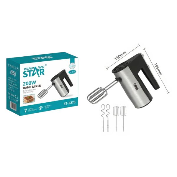 BATIDORA DE MANO WINNING STAR ST-2273 200W 5 VELOCIDADES DDJ-1743-WST-110V-38501