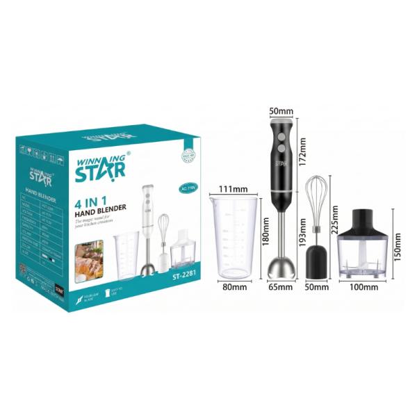 BATIDORA DE inmersión WINNING STAR ST-2281 4 EN 1 400W JBQ-1069-WST-110V-14914