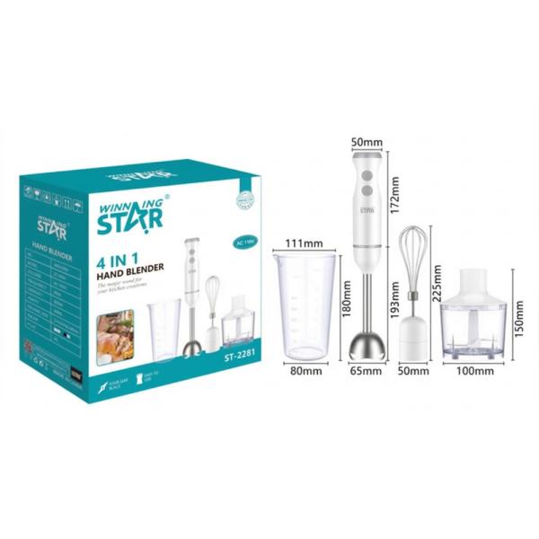 BATIDORA DE inmersión WINNING STAR ST-2281 4 EN 1 400W JBQ-1069-WST-110V-1491