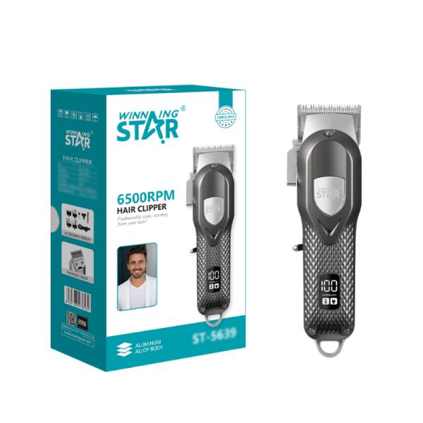 CORTADORA DE CABELLO WINNING STAR ST-5639 RECARGABLE PANTALLA DIGITAL / 5 W LFJ-761-WST-15884