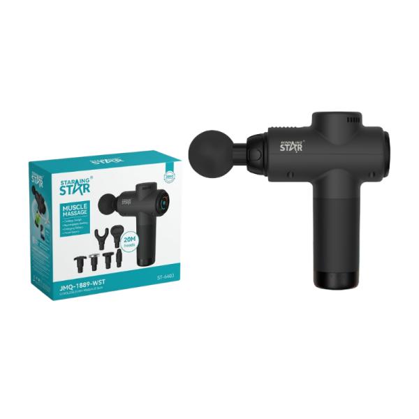 PISTOLA portátil DE MASAJE CORWINNING STAR ST-6403 PERCUSIVA RECARGABLE MOTOR SIN ESCOBILLAS/20 W /USB  JMQ-1889-WST-18864