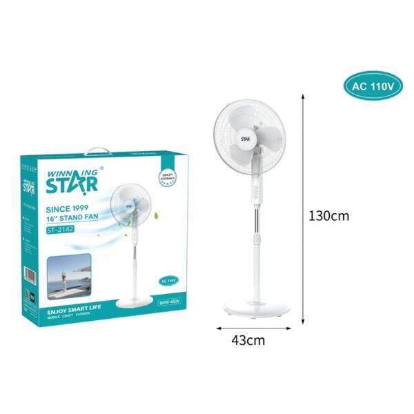 VENTILADOR DE PIE 16 PULG WINNING STAR ST-2142 3 VELOCIDADES DFS-1013-WST-110V-17417