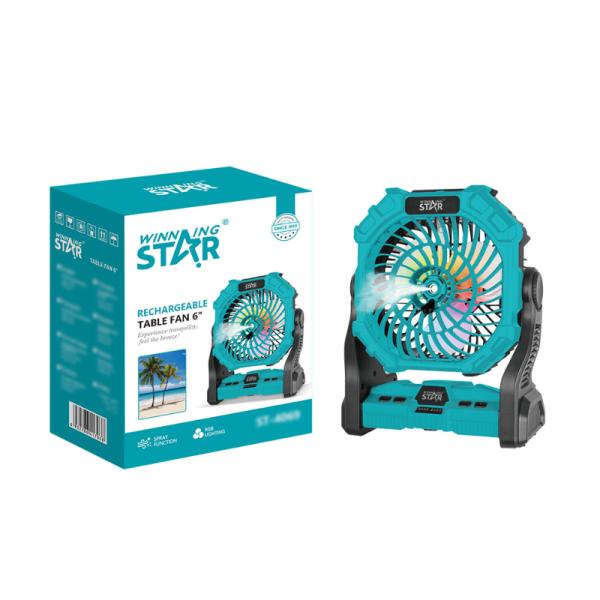 VENTILADOR DE MESA RECARGABLE WINNING STAR ST-4069 6W DFS-1042-WST-17386