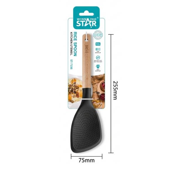 CUCHARA ARROCERA WINNING STAR ST-7559 SILICONA / NYLON / MADERA FS-1651-WST-38864