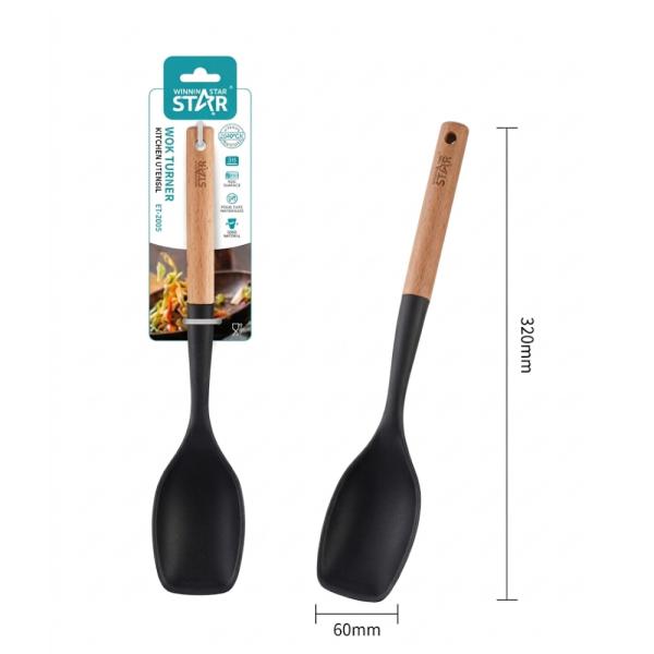 espátula PARA WOK WINNING STAR ST-7550 SILICONA / NYLON / MADERA MC-1642-WST-38864