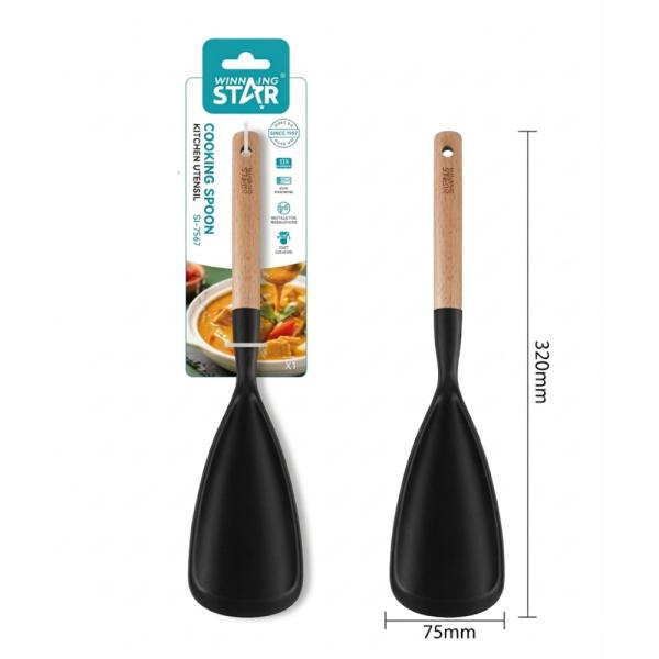 CUCHARA DE COCINA WINNING STAR ST-7557 SILICONA / NYLON / MADERA GC-1649-WST-38864