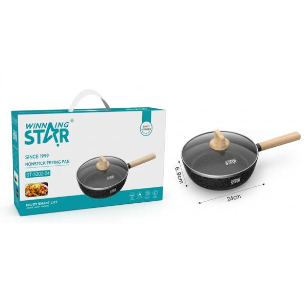 sartén ANTIADHERENTE WINNING STAR ST-5202-24 ALUMINIO 24CM X 6.9CM GUO-676-WST-15635