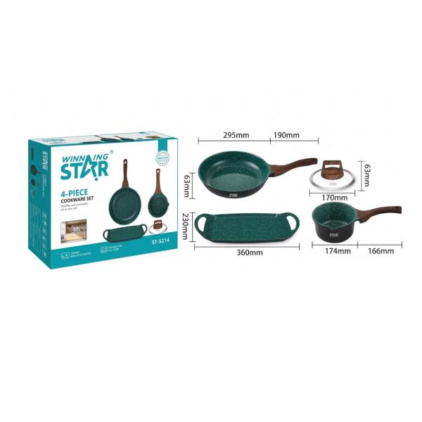 SET DE OLLAS WINNING STAR ST-5214 ALUMINIO 4 PIEZAS GUO-1032-WST-15635
