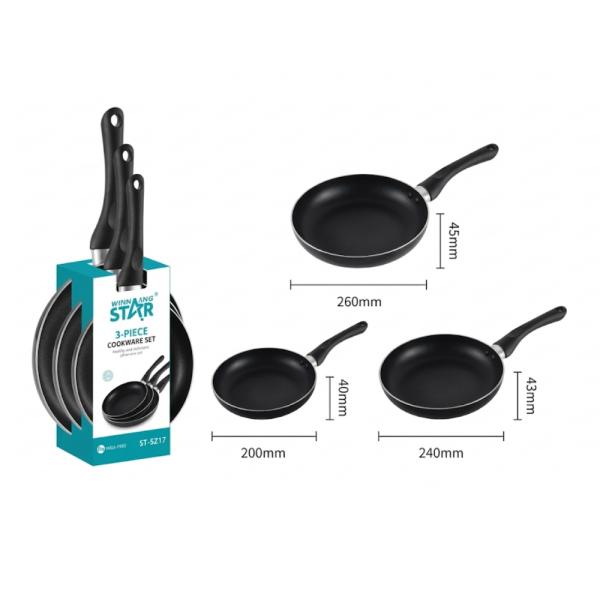 SET DE SARTENES WINNING STAR ST-5217 ALUMINIO 3 PIEZAS GUO-1762-WST-18642