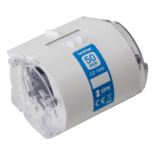 ROLLO DE ETIQUETAS CONTINUO A COLOR BROTHER CZ1005 ZERO INK 50MM X 5M COMPATIBLE CON IMPRESORA VC-500W