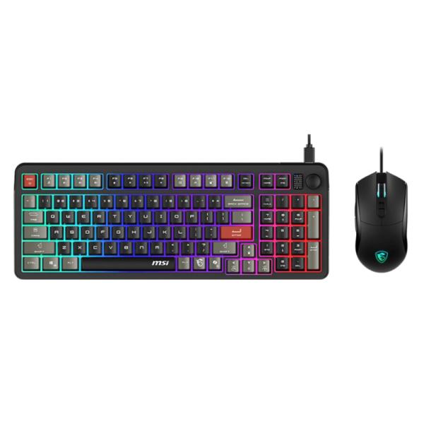 TECLADO Y MOUSE GAMING RGB MSI FORGE GK110 COMBO US alámbrico USB inglés S11-04USS02-HH9