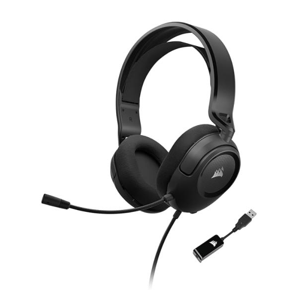 HEADSET GAMING CORSAIR HS35 SURROUND V2 alámbrico 3,5 MM CON ADAPTADOR USB INCLUIDO CA-9011386-NA