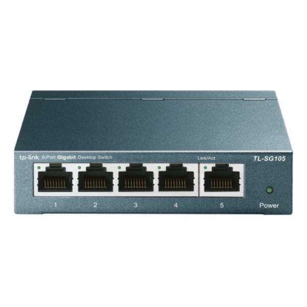 SWITCH TP LINK TL-SG105(UN) 5 PUERTOS RJ45 GIGABIT 10/100/1000 MBPS NO ADMINISTRABLE