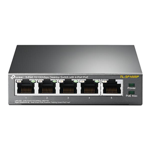 SWITCH TP LINK TL-SF1005P(UN) 5 PUERTOS RJ45 / 4 PUERTOS POE 10/100 MBPS NO GESTIONABLE