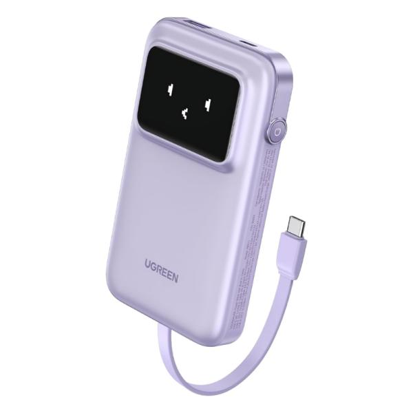 POWER BANK UGREEN PB511 10000MAH 30W USB-C CON CABLE INTEGRADO PANTALLA TFT 35604B